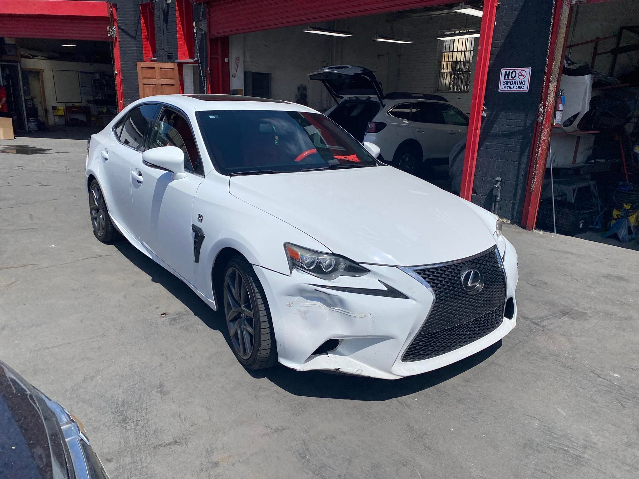 Lexus IS 350 Bumper Repair before repair